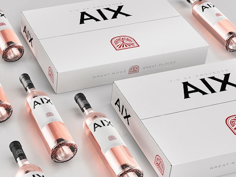 AIX Rosé Wine bottles wine cases